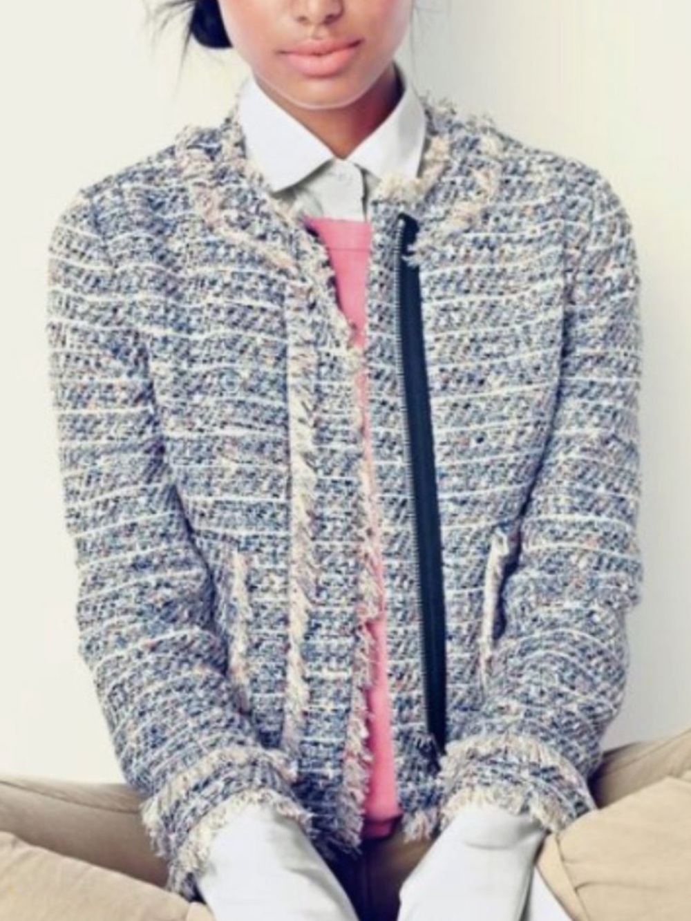 J.Crew Tweed Jacket with zippers